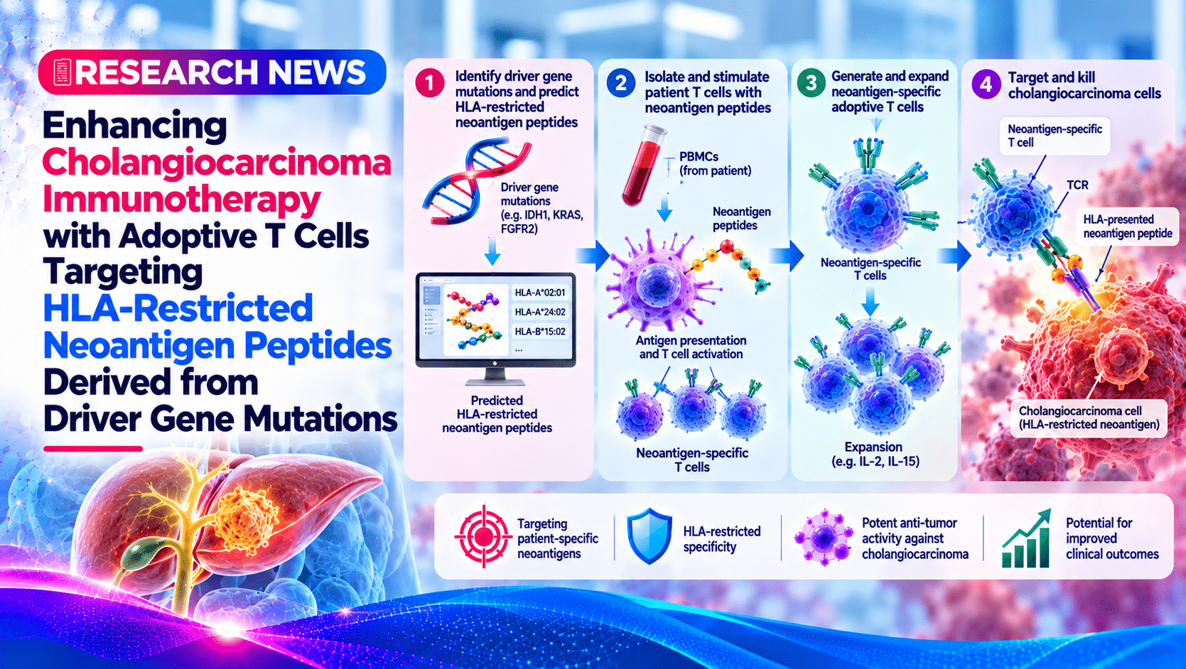 Enhancing Cholangiocarcinoma Immunotherapy with Adoptive T Cells Targeting HLA-Restricted Neoantigen Peptides Derived from Driver Gene Mutations