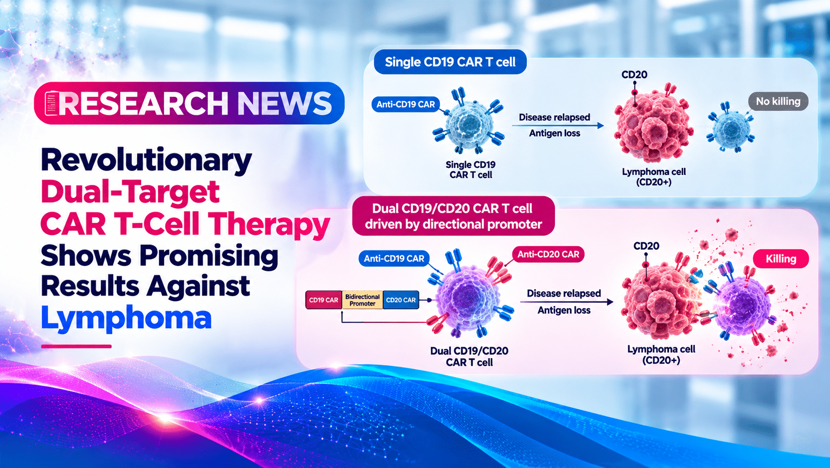 Revolutionary Dual-Target CAR T-Cell Therapy Shows Promising Results Against Lymphoma