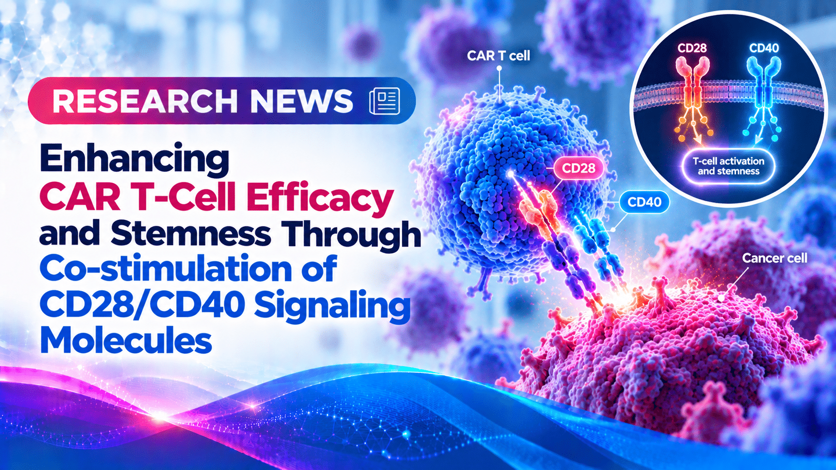 Enhancing CAR T-Cell Efficacy and Stemness Through Co-stimulation of CD28/CD40 Signaling Molecules