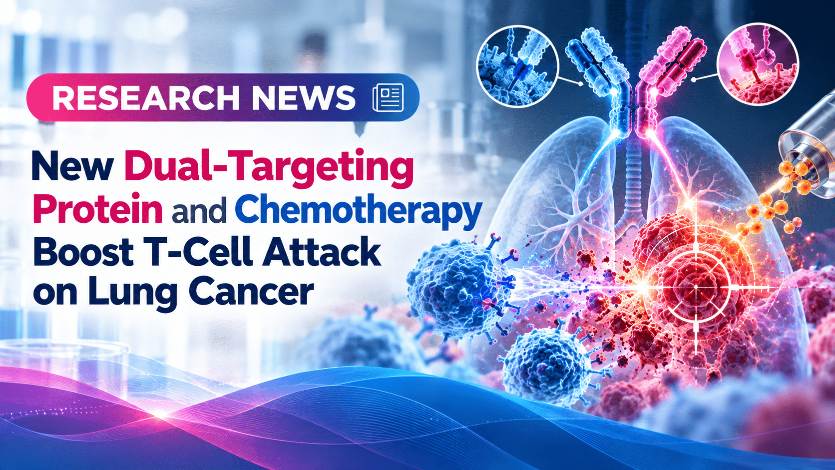 New Dual-Targeting Protein and Chemotherapy Boost T-Cell Attack on Lung Cancer