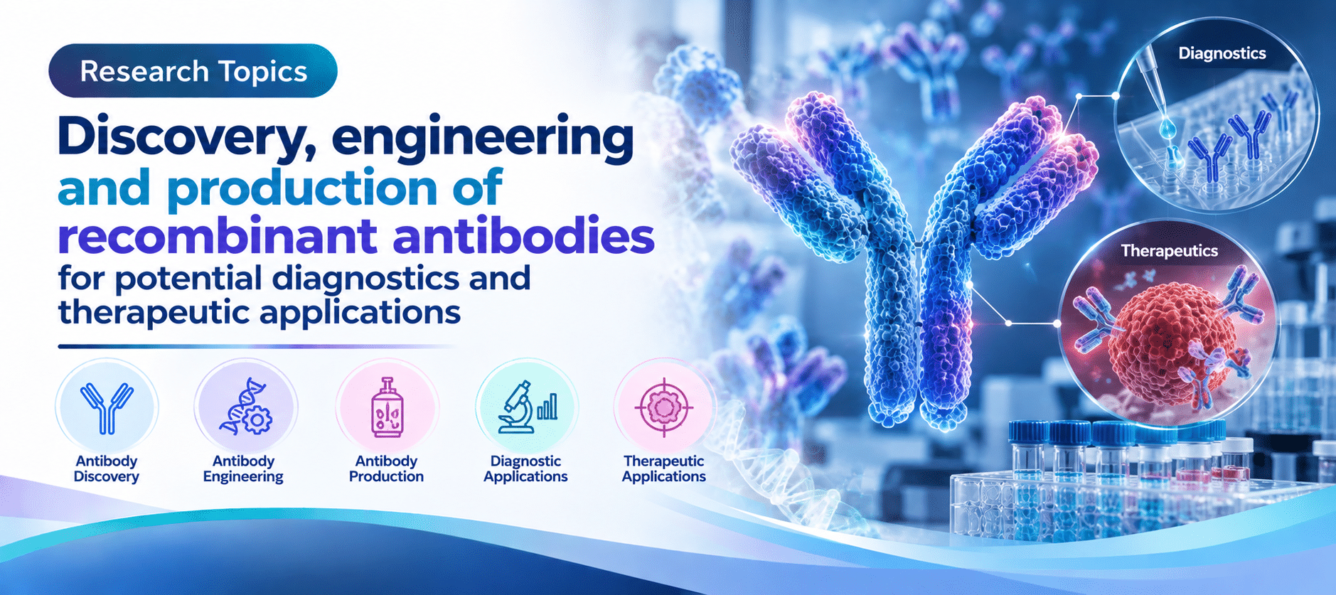 Discovery, engineering and production of recombinant antibodies for potential diagnostics and therapeutic applications