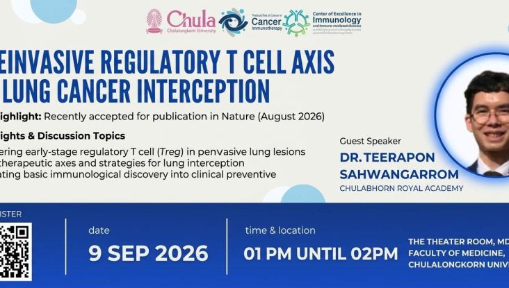 Special Seminar: A Preinvasive Regulatory T Cell Axis for Lung Cancer Interception by Dr. Teerapon Sahwangarrom